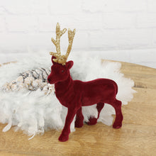 Lade das Bild in den Galerie-Viewer, Hirsch beflockt Bordeaux Gold