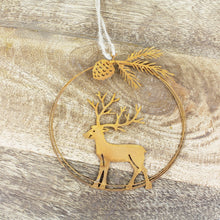 Lade das Bild in den Galerie-Viewer, 3er Set Dekohänger Hirsch Rost rund