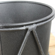 Lade das Bild in den Galerie-Viewer, Blumentopf, schwarz,Metall, 3-er Set