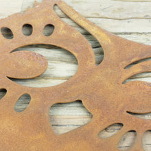 Lade das Bild in den Galerie-Viewer, Gartenstecker Eule Zink rostig