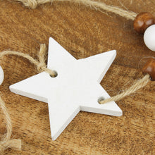 Lade das Bild in den Galerie-Viewer, 2er Set Weihnachtsgirlande Holz & Fell Stern Baum