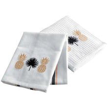 Lade das Bild in den Galerie-Viewer, Küchentücher, 2-Set, Weiß Ananas