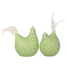 Lade das Bild in den Galerie-Viewer, 2er Set Dekohuhn Keramik Grün