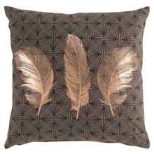 Lade das Bild in den Galerie-Viewer, Kissen mit Inlet 45 x 45 Federn Braun Gold