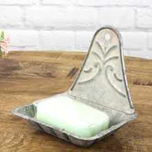 Lade das Bild in den Galerie-Viewer, Seifenhalter Altsilber Metall
