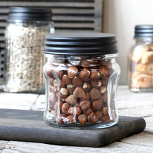 Lade das Bild in den Galerie-Viewer, Aufbewahrungsglasmit Rillen, Deckel schwarz