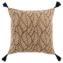 Lade das Bild in den Galerie-Viewer, Kissen Braun 40 x 40 cm Blätter Muster