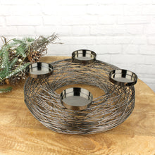 Lade das Bild in den Galerie-Viewer, Adventskranz Metall 37 cm anthrazit grau