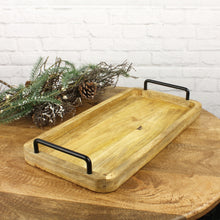 Lade das Bild in den Galerie-Viewer, Tablett Mangoholz mit Metallgriff 50 cm