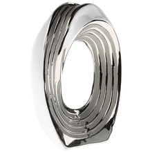 Lade das Bild in den Galerie-Viewer, Vase Weiß Silber oval