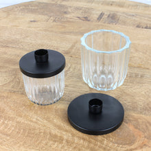 Lade das Bild in den Galerie-Viewer, 2er Set Kerzenhalter zum Dekorieren Glas Schwarz