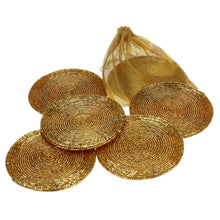 Lade das Bild in den Galerie-Viewer, Untersetzer gold Perlenbestickt