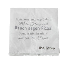 Lade das Bild in den Galerie-Viewer, 3er Set Servietten mit Text, Hellgrau,Dunklgrau, beige