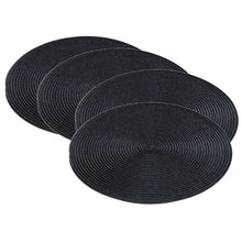 Lade das Bild in den Galerie-Viewer, 4er Set Platzmatte Ø 35 cm rund Schwarz