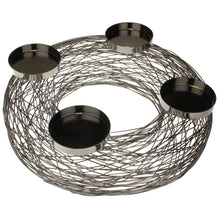 Lade das Bild in den Galerie-Viewer, Adventskranz Metall 37 cm anthrazit grau