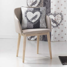 Lade das Bild in den Galerie-Viewer, Dekokissen mit Füllung mit Vogel Landhaus Creme Schwarz