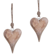 Lade das Bild in den Galerie-Viewer, 2er Set Dekoherz zum hängen Holz