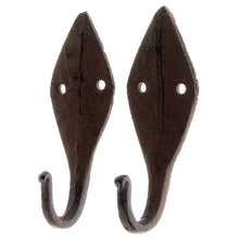 Lade das Bild in den Galerie-Viewer, 2er Set Garderobenhaken Wandhaken Dunkelrost