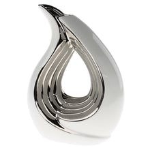 Lade das Bild in den Galerie-Viewer, Vase Weiß Silber Tropfenförmig