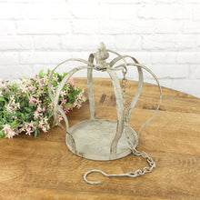 Lade das Bild in den Galerie-Viewer, Pflanzkrone hängend Antikgrau 23,5 cm