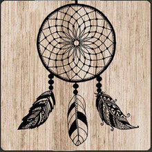 Lade das Bild in den Galerie-Viewer, Raffhalter, Holz mit Druck "Traumfänger"