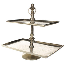 Lade das Bild in den Galerie-Viewer, Etagere 2 stöckig Altsilber