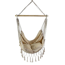 Lade das Bild in den Galerie-Viewer, Hängesessel inkl. Kissen Beige Canvas