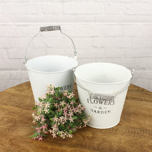 Lade das Bild in den Galerie-Viewer, 2er Set Zinkeimer Weiß 18 cm