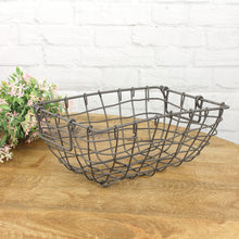 Lade das Bild in den Galerie-Viewer, 2er Set Metallkorb rechteckig grau matt