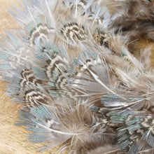 Lade das Bild in den Galerie-Viewer, Federkranz braun grau 18 cm Feder Dekoration