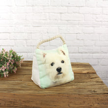 Lade das Bild in den Galerie-Viewer, Türstopper Hund Westie, cremeweiss/mintgrün