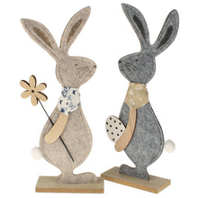 Lade das Bild in den Galerie-Viewer, 2er Set Dekohase 30 cm Filz Beige Grau