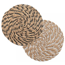 Lade das Bild in den Galerie-Viewer, Platzset Stroh Braun Weiß oder Braun Schwarz