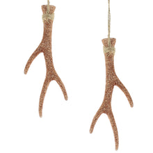 Lade das Bild in den Galerie-Viewer, 2er Set Christbaumhänger Geweih Groß Kupfer