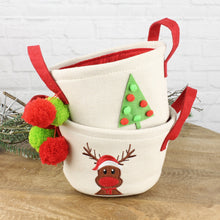 Lade das Bild in den Galerie-Viewer, Weihnachtskorb Rentier oder Tannenbaum Leinen / Filz