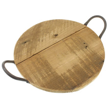 Lade das Bild in den Galerie-Viewer, Holztablett rund mit Metallgriff schwarz