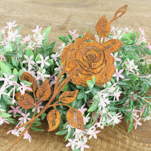 Lade das Bild in den Galerie-Viewer, 2er Set Gartenstecker Rose Rost
