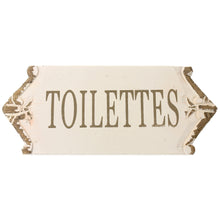 Lade das Bild in den Galerie-Viewer, WC Schild Holz altweiß