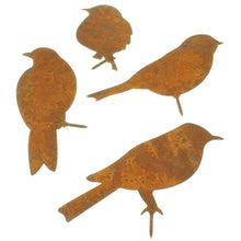 Lade das Bild in den Galerie-Viewer, Vögel -Rost 4er Set mit Schraube zum eindrehen