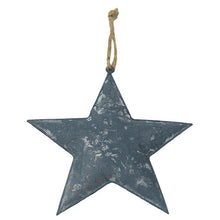 Lade das Bild in den Galerie-Viewer, Blechstern mit Schnur blaugrau