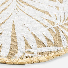 Lade das Bild in den Galerie-Viewer, 4er Set Platzset Dschungel Beige Weiß 38 cm