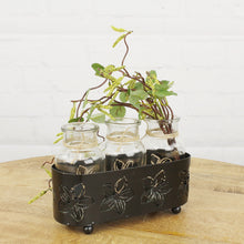 Lade das Bild in den Galerie-Viewer, Vasen im Metallständer Schwarz 3 oder 2