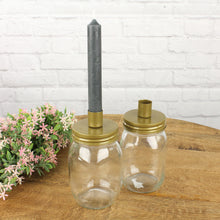 Lade das Bild in den Galerie-Viewer, 2er Set Kerzenhalter Glas Schwarz oder Gold