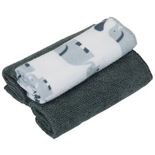 Lade das Bild in den Galerie-Viewer, 3er Set Spültuch Putztuch Grau Elefant