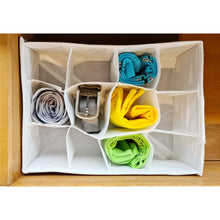 Lade das Bild in den Galerie-Viewer, Schubladeneinteiler Faltbox Grau Weiß Vlies