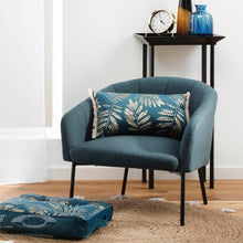 Lade das Bild in den Galerie-Viewer, Dekokissen mit Füllung Blätter Blau Gold 30x50 cm