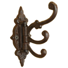 Lade das Bild in den Galerie-Viewer, 3er Wandhaken drehbar rostig Metall