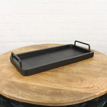 Lade das Bild in den Galerie-Viewer, Tablett Schwarz Holz Metall