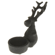 Lade das Bild in den Galerie-Viewer, Teelichthalter Hirsch schwarz matt
