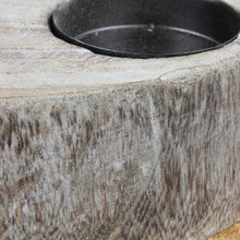 Lade das Bild in den Galerie-Viewer, Advenzkerzenständer Holz, rund, antharzit/grau